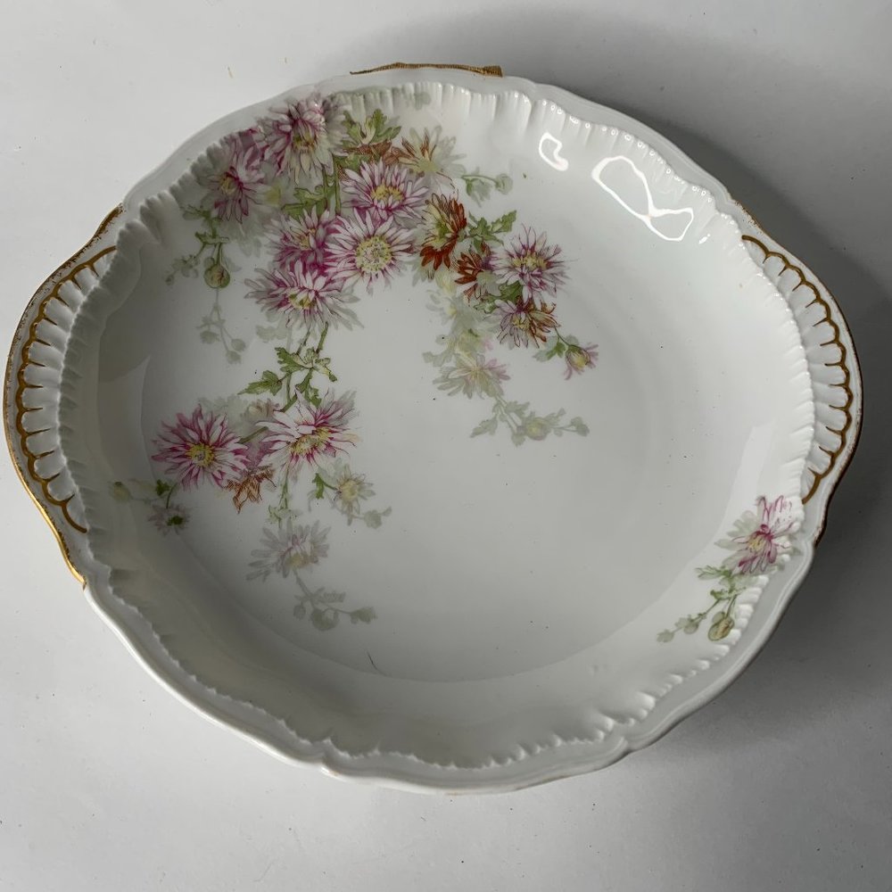 THEODORE HAVILAND LIMOGES FRANCE CAKE PLATE 10" BY 9.5" BY 2" ANTIQUE